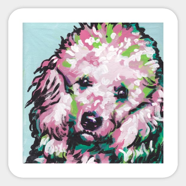 Standard Poodle Dog Bright colorful pop dog art Sticker by bentnotbroken11